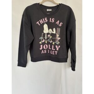 NWT Grayson Threads Women's Peanuts Sweater XXS Gray Jolly Snoopy Christmas